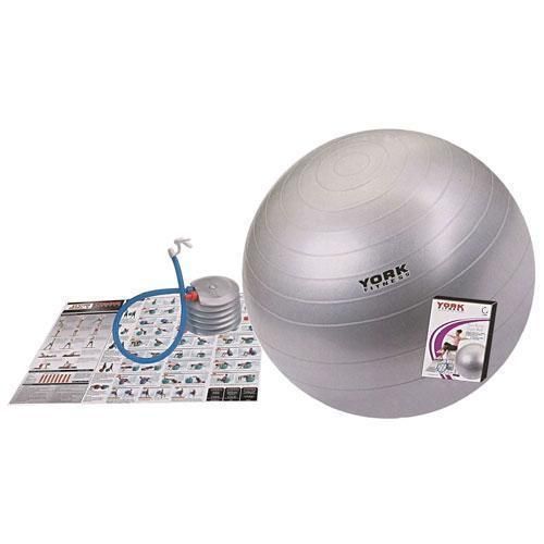 York 65cm Gym Ball with DVD, pump and exercise guide