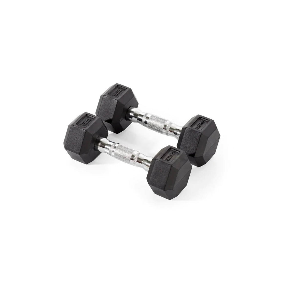 York Fitness Rubber Hex Dumbbells 2 x 2.5kg