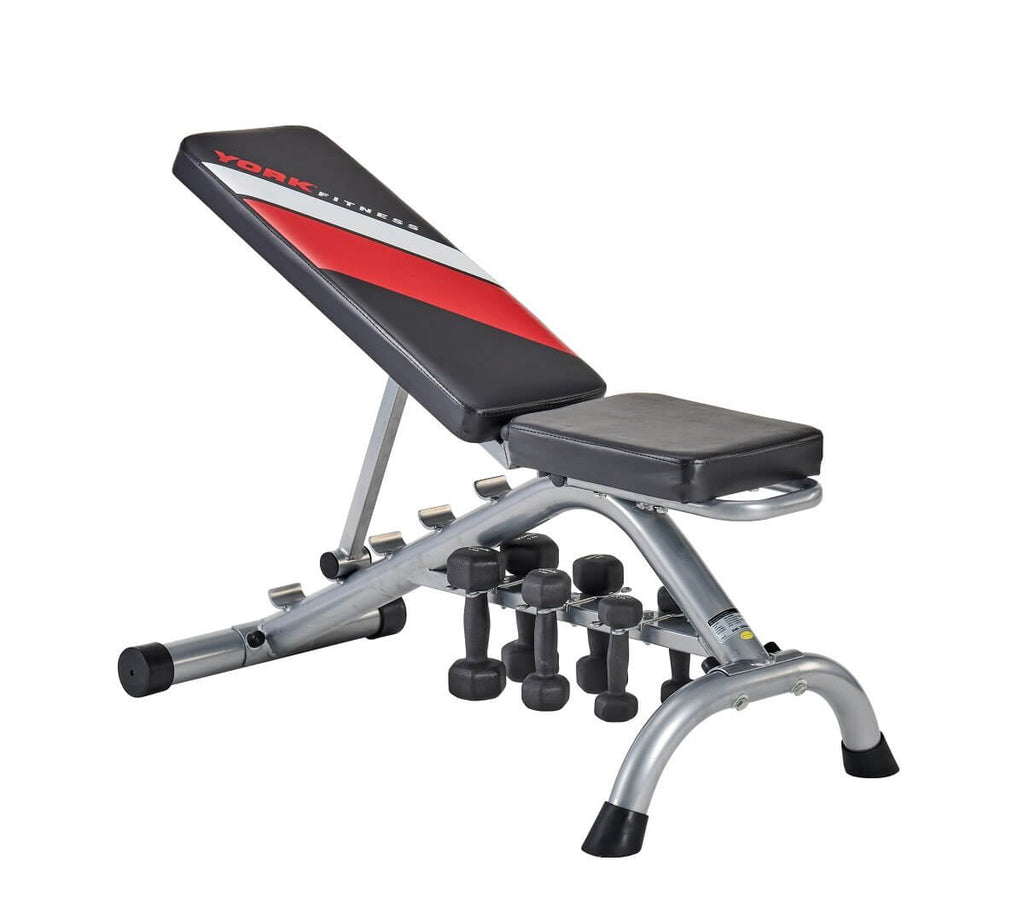 York Dumbbell Weight Bench Black Edition - inclind position