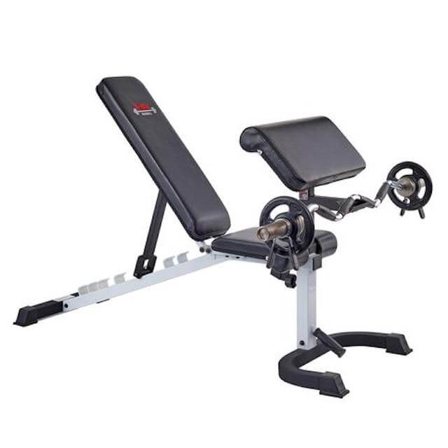 York FTS Preacher Curl Attachment with Weight Bench