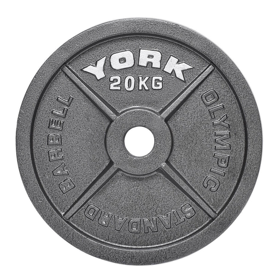 20kg Metal Workout Plates York Olympic Hammertone Cast Iron Weight