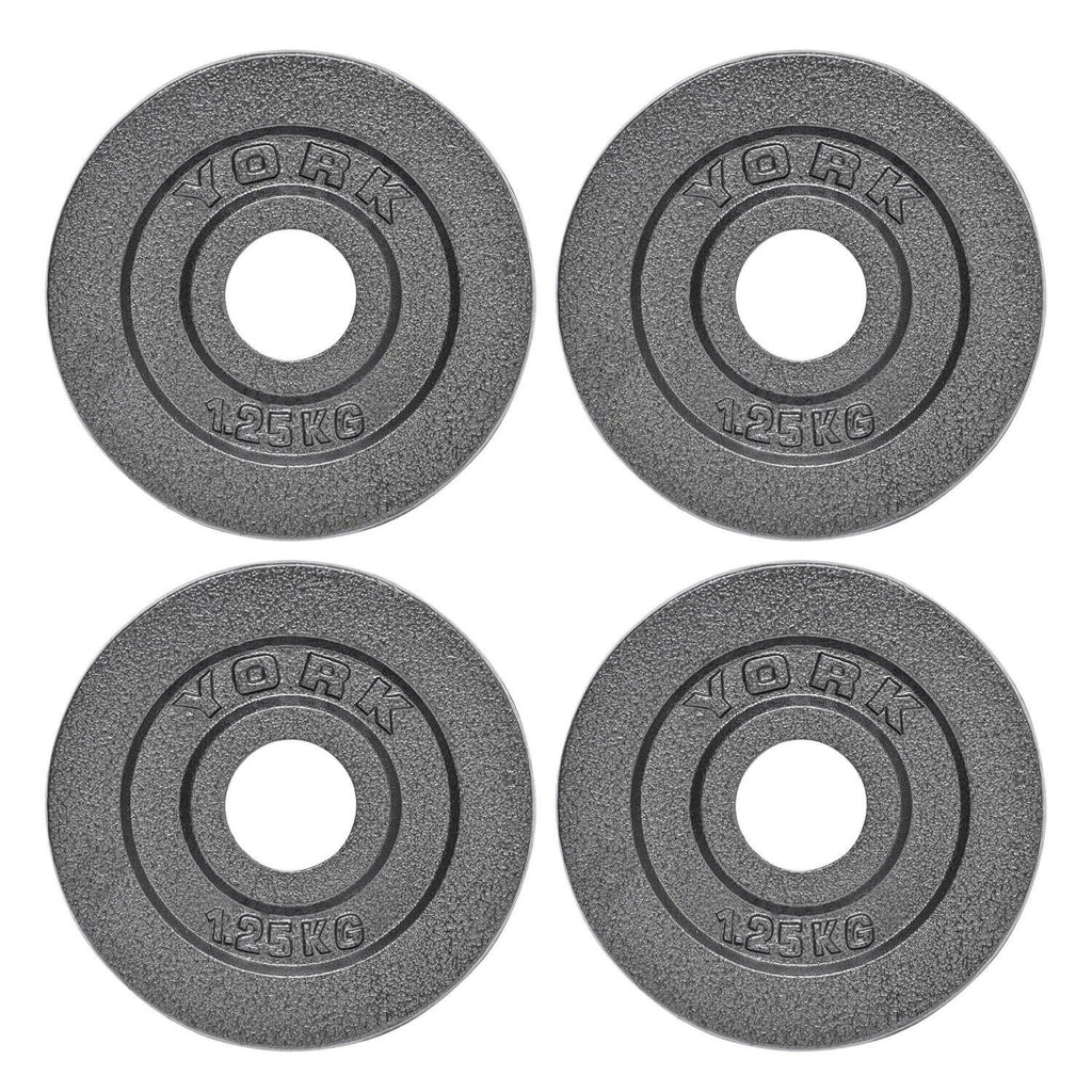 York Olympic Hammertone Cast Iron Weight Plates 4 x 1.25kg
