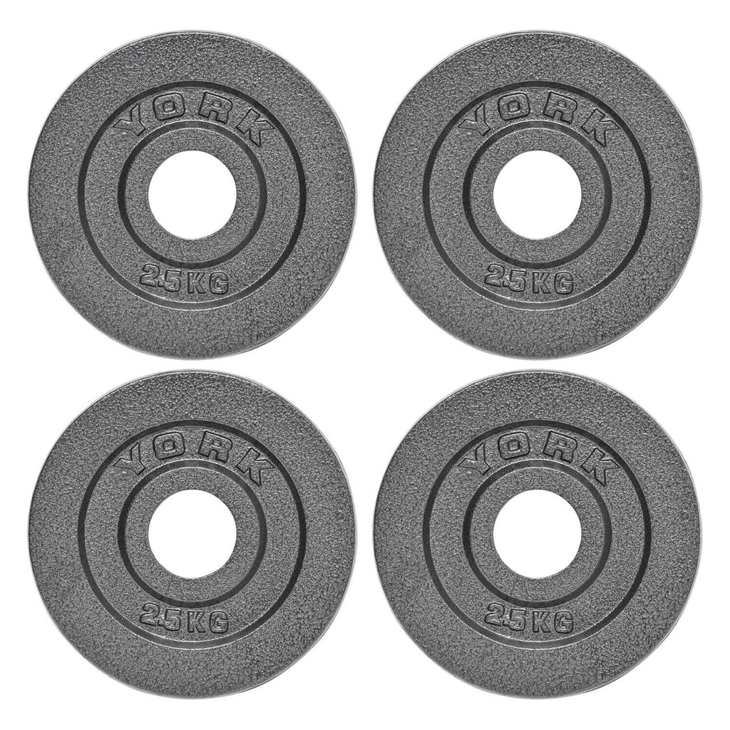 York Olympic Hammertone Cast Iron Weight Plates 4 x 2.5kg